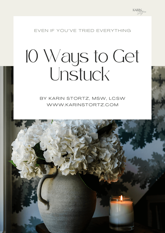 Karin's guide titled 10 ways to get unstuck